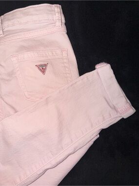 GUESS Girls Pale Blush Skinny Jeans